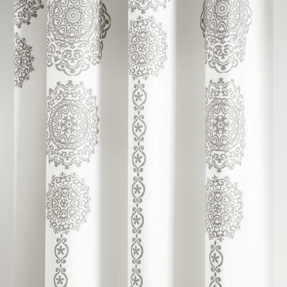 Lush Decor Stripe Medallion Curtains Fabric Mandala Bohemian Damask 84"L x 52"W - Picture 3 of 6